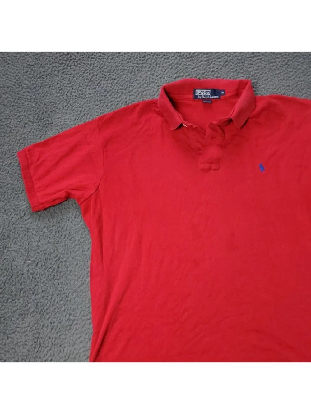 VINTAGE 90s Polo Ralph Lauren Shirt Mens XL Short Sleeve Red Rugby y2K